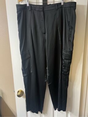Banana Republic Black Cargo Dress Pants - Sleek Satin Style